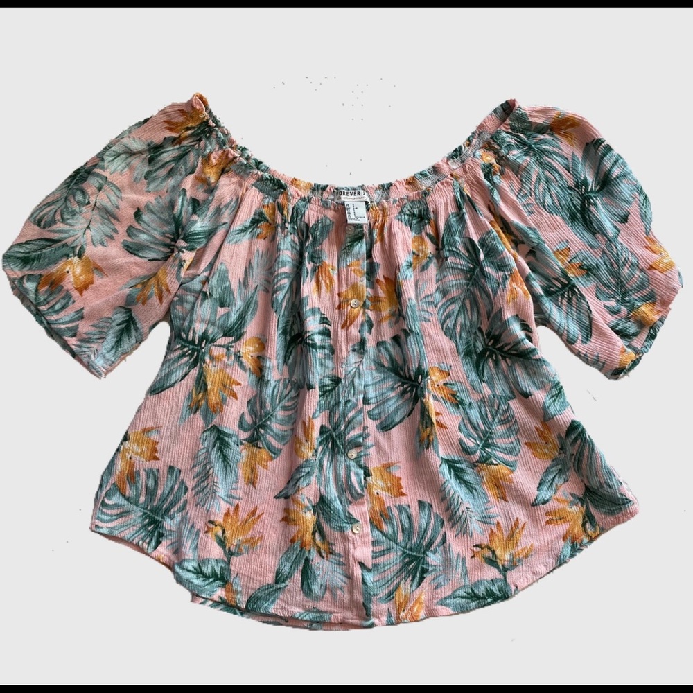 F21 Contemporary Floral Blouse